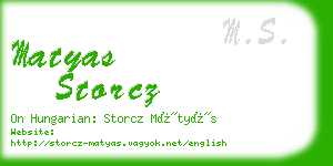 matyas storcz business card